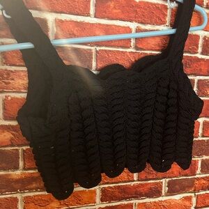 Black Crochet Women Top beutifull